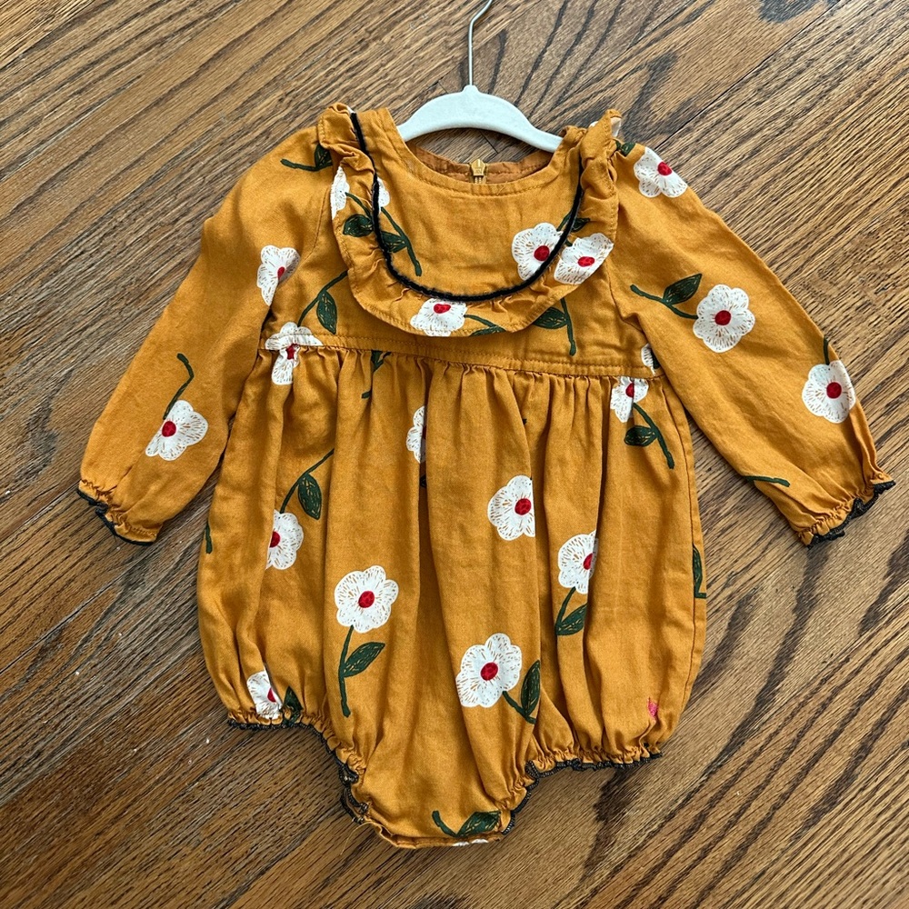 PINK CHICKEN EILEEN BUBBLE GOLD FLOWER, 6-12 months